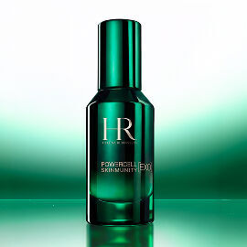 Groene glazen fles Helena Rubinstein Powercell [EXO] serum.