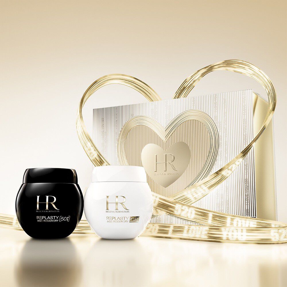 HR Re-Plasty potten met een gouden hartvormige geschenkdoos en "520 I Love You" lint.​