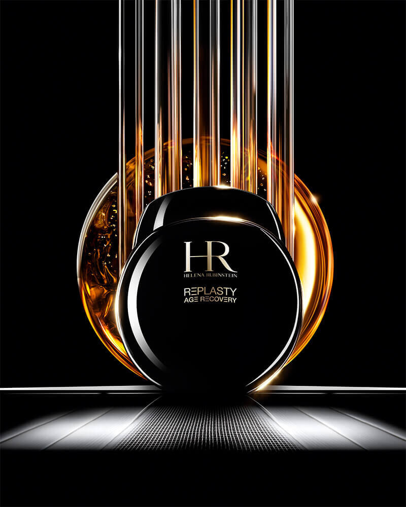 Potje Helena Rubinstein Replasty Age Recovery Night 30PX creme op een zwarte en gouden achtergrond